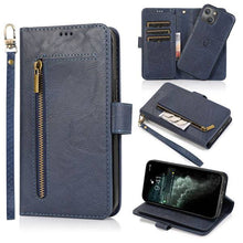 Cargar imagen en el visor de la galería, Detachable Flip Folio Zipper Purse Phone Case for iPhone 12 Series - Libiyi