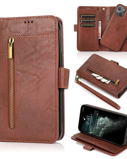 Detachable Flip Folio Zipper Purse Phone Case for iPhone 12 Series - Libiyi