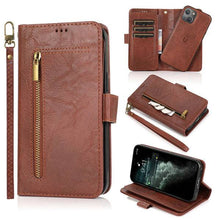 Load image into Gallery viewer, Detachable Flip Folio Zipper Purse Phone Case for iPhone 12 Series - Libiyi