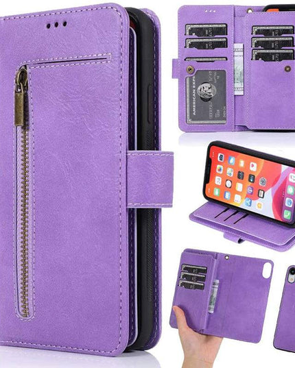 Detachable Flip Folio Zipper Purse Phone Case for iPhone XR - Libiyi