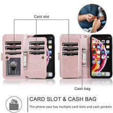 Load image into Gallery viewer, Detachable Flip Folio Zipper Purse Phone Case for iPhone Xs Max - Libiyi