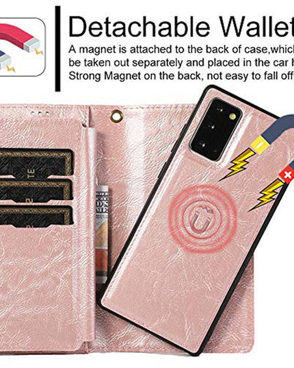 Detachable Flip Folio Zipper Purse Phone Case for Samsung Note Series - Libiyi