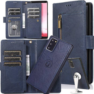 Detachable Flip Folio Zipper Purse Phone Case for Samsung Note Series - Libiyi