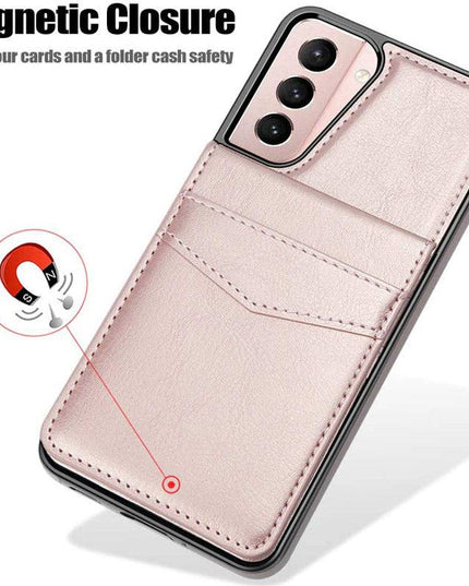 Dual Layer Lightweight Leather Wallet Case for Samsung Galaxy S21 - Libiyi