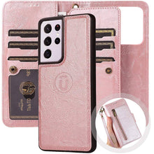 Load image into Gallery viewer, Detachable Flip Zipper Purse Phone Case For Samsung S21 Series - Libiyi