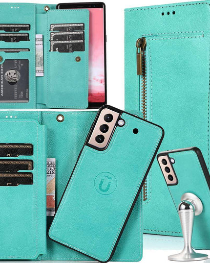 Detachable Flip Zipper Purse Phone Case For Samsung S21 Series - Libiyi