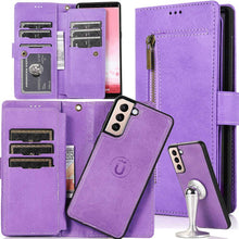 Load image into Gallery viewer, Detachable Flip Zipper Purse Phone Case For Samsung S21 Series - Libiyi
