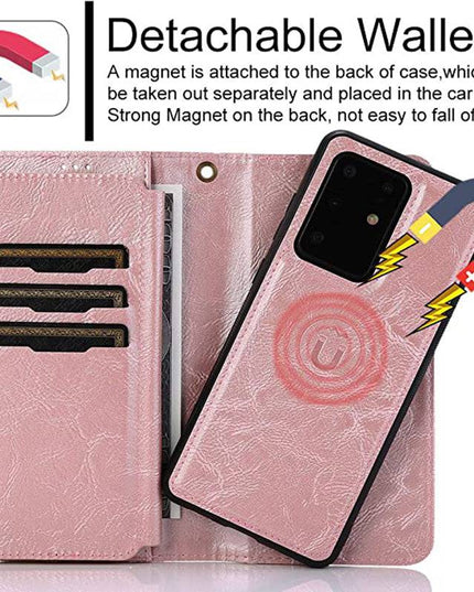 Detachable Flip Folio Zipper Purse Phone Case for Samsung - Libiyi