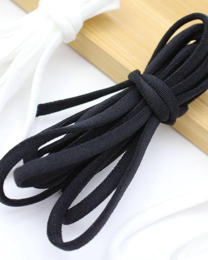 1/6 Inch(4mm)Flat Braided Elastic Cord/White Elastic Band (50 yards) - Libiyi