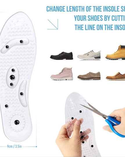 Insoles for Women & Men Cuttable Acupressure Magnetic Massage - Libiyi