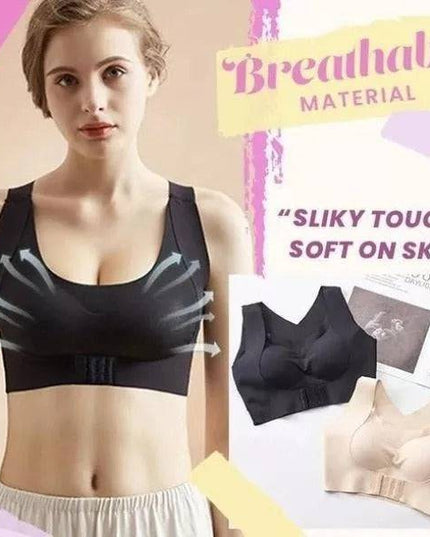 Seamless Front Buckle Support Bra - Libiyi