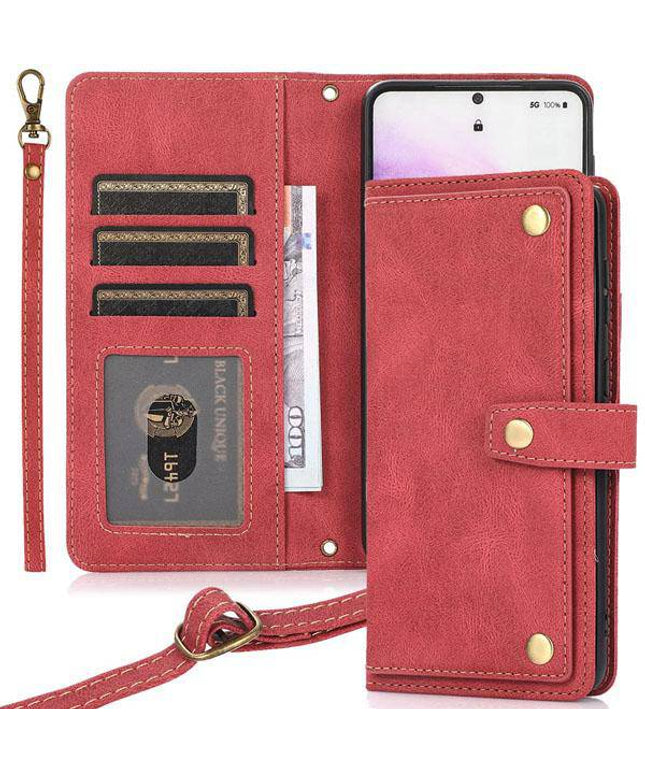 Leather Crossbody Shockproof Wallet Phone Case for Samsung S21 - Libiyi