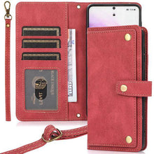 Cargar imagen en el visor de la galería, Leather Crossbody Shockproof Wallet Phone Case for Samsung S21 - Libiyi