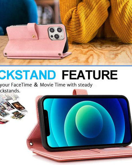 Leather Crossbody Shockproof Wallet Phone Case for iPhone 13 Series - Libiyi