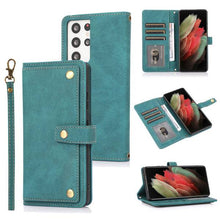 Load image into Gallery viewer, Leather Crossbody Shockproof Wallet Phone Case for Samsung S21 Ultra - Libiyi