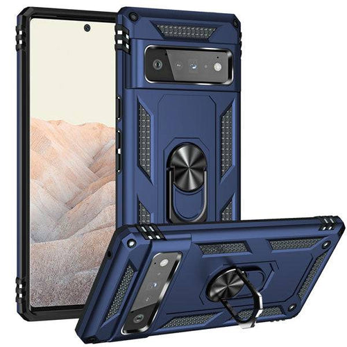 2022 Luxury Armor Ring Bracket Phone case For Google Pixel 6 Pro With 2-Pack Screen Protectors - Libiyi