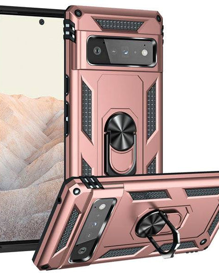 2022 Luxury Armor Ring Bracket Phone case For Google Pixel 6 Pro With 2-Pack Screen Protectors - Libiyi