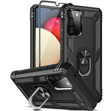 Carregar imagem no visualizador da galeria, Samsung A02S Luxury Armor Ring Bracket Phone Case With 1-Pack Tempered Glass Screen Protector - Libiyi