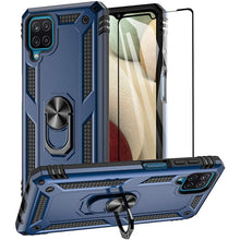 Cargar imagen en el visor de la galería, Samsung A12 Luxury Armor Ring Bracket Phone Case With 1-Pack Tempered Glass Screen Protector - Libiyi