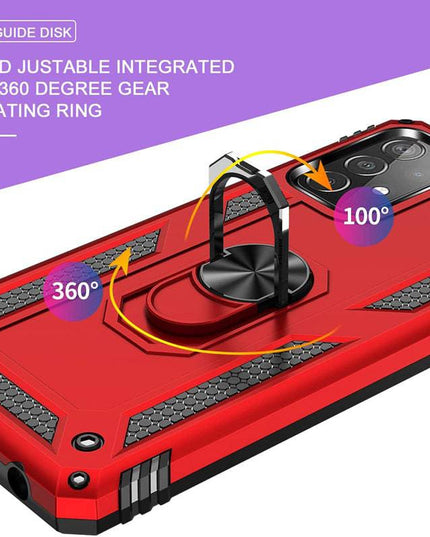 Samsung A72(4G) Luxury Armor Ring Bracket Phone Case With 1-Pack Screen Protector - Libiyi