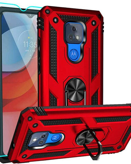Luxury Armor Ring Bracket Phone case For Moto E7&E7 Plus With Screen Protector - Libiyi