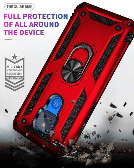 Luxury Armor Ring Bracket Phone case For Moto G Play 2021 With Screen Protector - Libiyi