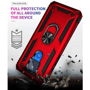 Luxury Armor Ring Bracket Phone case For Moto G Play 2021 With Screen Protector - Libiyi