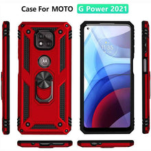 Laden Sie das Bild in den Galerie-Viewer, 2022 Luxury Armor Ring Bracket Phone case For MOTO G Power 2021 With 2-Pack Screen Protectors - Libiyi