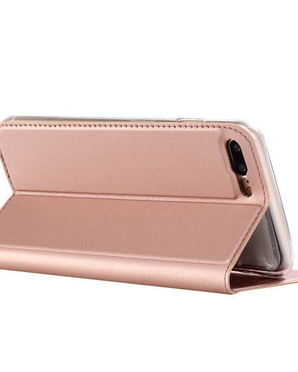 Solid Color Voltage Pull-in Flip Leather Case For Iphone - Libiyi
