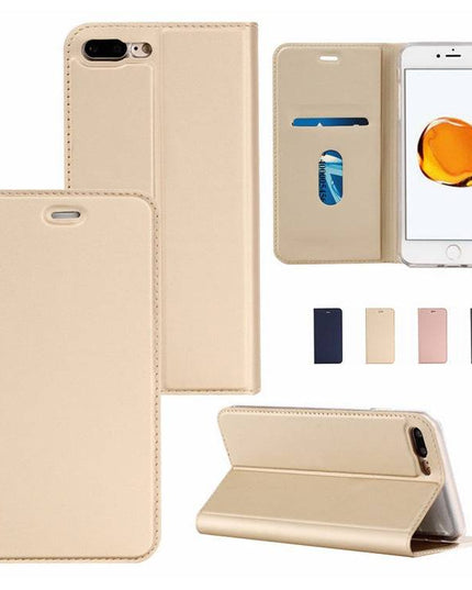 Solid Color Voltage Pull-in Flip Leather Case For Iphone - Libiyi