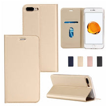 Cargar imagen en el visor de la galería, Solid Color Voltage Pull-in Flip Leather Case For Iphone - Libiyi