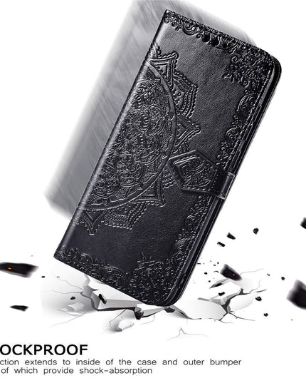 2022 Luxury Embossed Mandala Leather Wallet Flip Case for Samsung A21 - Libiyi