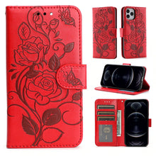 Cargar imagen en el visor de la galería, 3D Embossed Rose Wallet iPhone Case - Libiyi