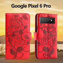 Cargar imagen en el visor de la galería, 3D Embossed Rose Wallet Case For Google Pixel 6 Pro - Libiyi