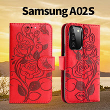 Cargar imagen en el visor de la galería, 3D Embossed Rose Wallet Case For Samsung A02S - Libiyi