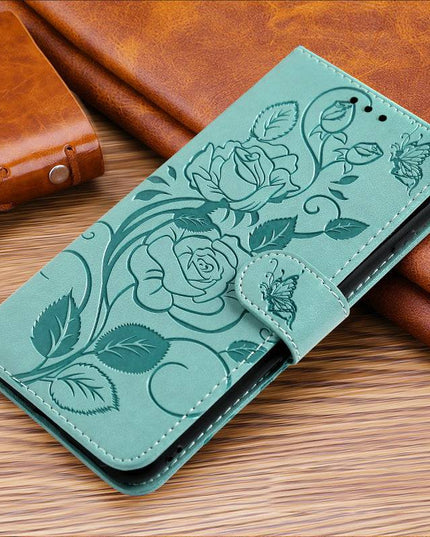 3D Embossed Rose Wallet Case For Samsung A02S - Libiyi