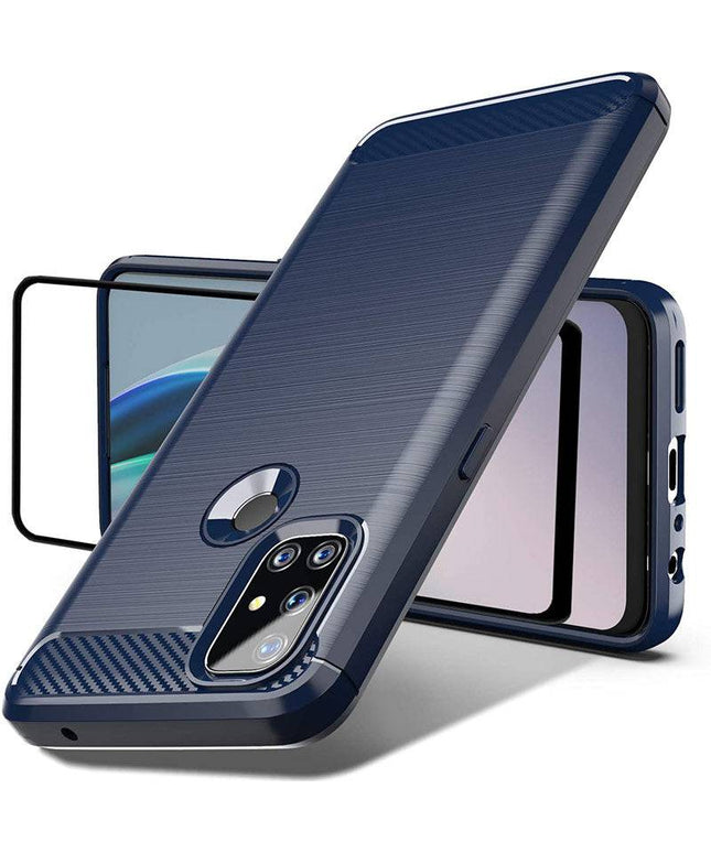 Luxury Carbon Fiber Case For OnePlus Nord N100 With Screen Protector - Libiyi