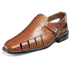 Load image into Gallery viewer, Men Casual Crocodile Print Leather Fisherman Sandals - Libiyi
