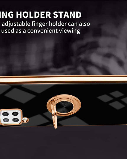 Slim Thin Finger Ring Stand Electroplated Silicone Case For Samsung A42(5G) - Libiyi