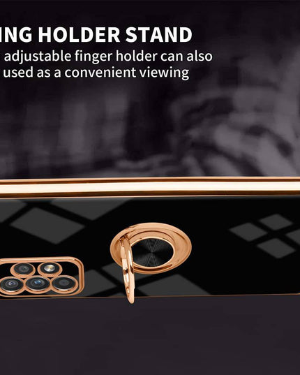 Slim Thin Finger Ring Stand Electroplated Silicone Case For Samsung A52(4G/5G) - Libiyi