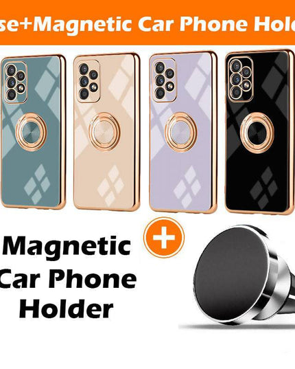 Slim Thin Finger Ring Stand Electroplated Silicone Case For Samsung A52(4G/5G) - Libiyi