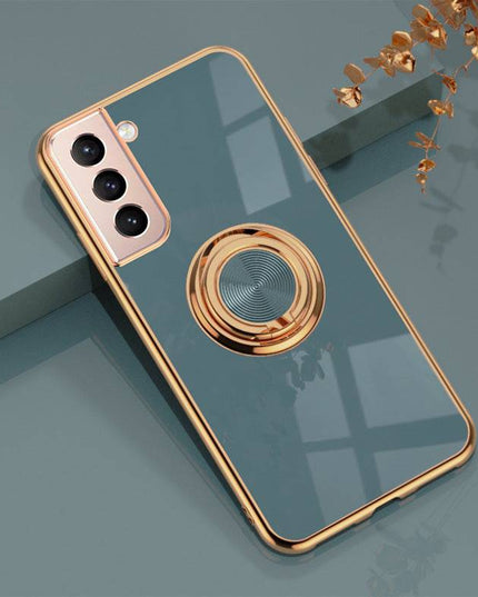 Shiny Plating Built-in Finger Ring Case For Samsung S21 FE - Libiyi