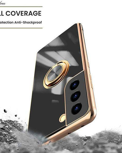 Shiny Plating Built-in Finger Ring Case For Samsung S21 Plus - Libiyi