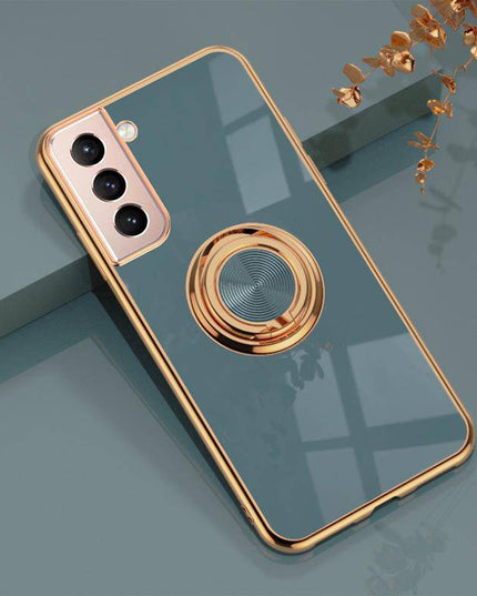 Shiny Plating Built-in Finger Ring Case For Samsung S21 Plus - Libiyi