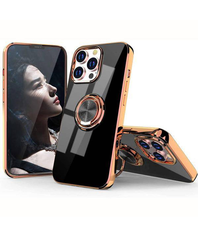 Shiny Plating Built-in Finger Ring Case For iPhone 12 Series - Libiyi