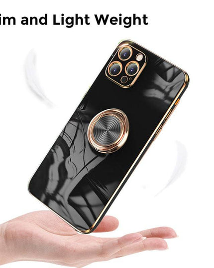Shiny Plating Built-in Finger Ring Case For iPhone 12 Series - Libiyi
