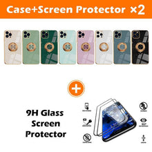 Load image into Gallery viewer, Shiny Plating Built-in Finger Ring Case For iPhone 12 Series - Libiyi