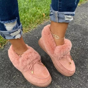 Winter Comfy Suede Casual Fashion Flat Snow Boots - Keillini