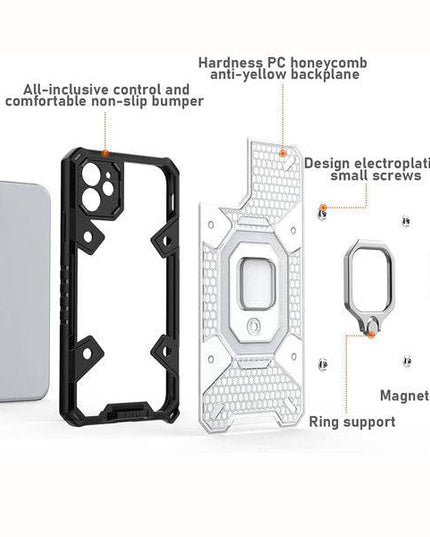 Super Cooling Armor Ring Honeycomb style Case For iPhone - Libiyi