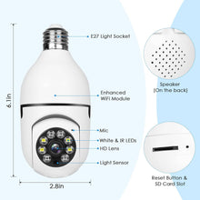 Carregar imagem no visualizador da galeria, Keilini light bulb security camera-4